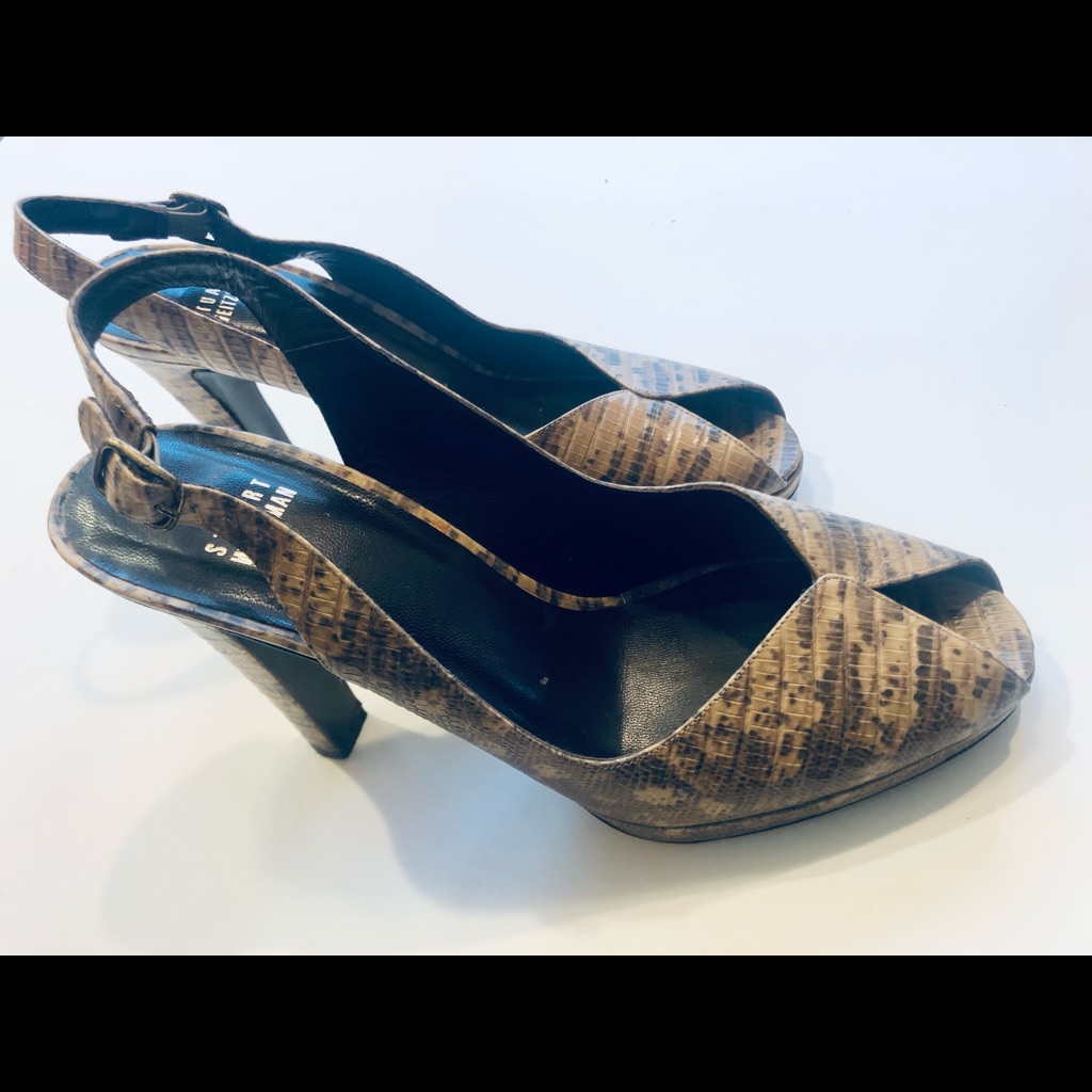 Stuart Weitzman Reptile Print Leather Heels